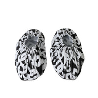 Dolce & Gabbana White Logo Print Nylon Slip On Flats Shoes