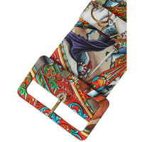 Dolce & Gabbana Multicolor Carretto Fabric Wide Waist Belt
