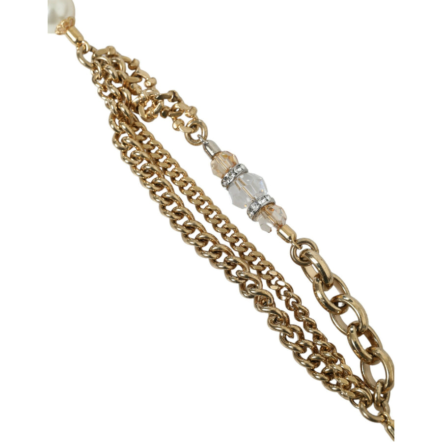 Dolce & Gabbana Blue Braided Gold Brass Chain Waist Belt