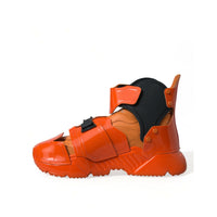 Dolce & Gabbana Orange Multi Panel Chunky High Top Sneakers Shoes