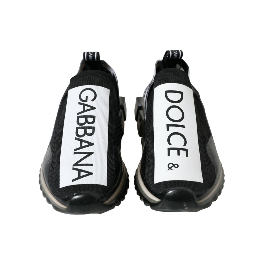 Dolce & Gabbana Black White Slip On Sneakers Sorrento Shoes