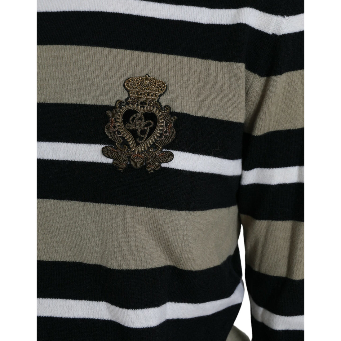 Dolce & Gabbana Multicolor Stripe Wool Logo Pullover Sweater