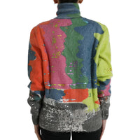 Dolce & Gabbana Multicolor Mohair Turtleneck Pullover Sweater