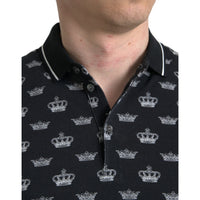 Dolce & Gabbana Black Crown Collared Short Sleeve T-shirt