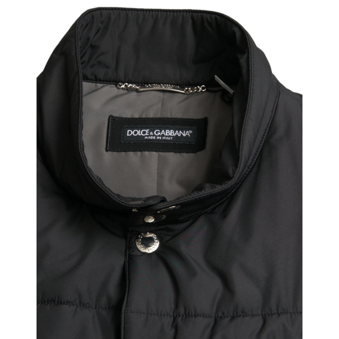 Dolce & Gabbana Black Polyester Padded Vest Logo Jacket