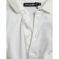 Dolce & Gabbana White Collared Short Sleeve Crown T-shirt