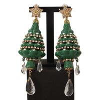Dolce & Gabbana Enchanting Crystal Christmas Tree Clip-On Earrings
