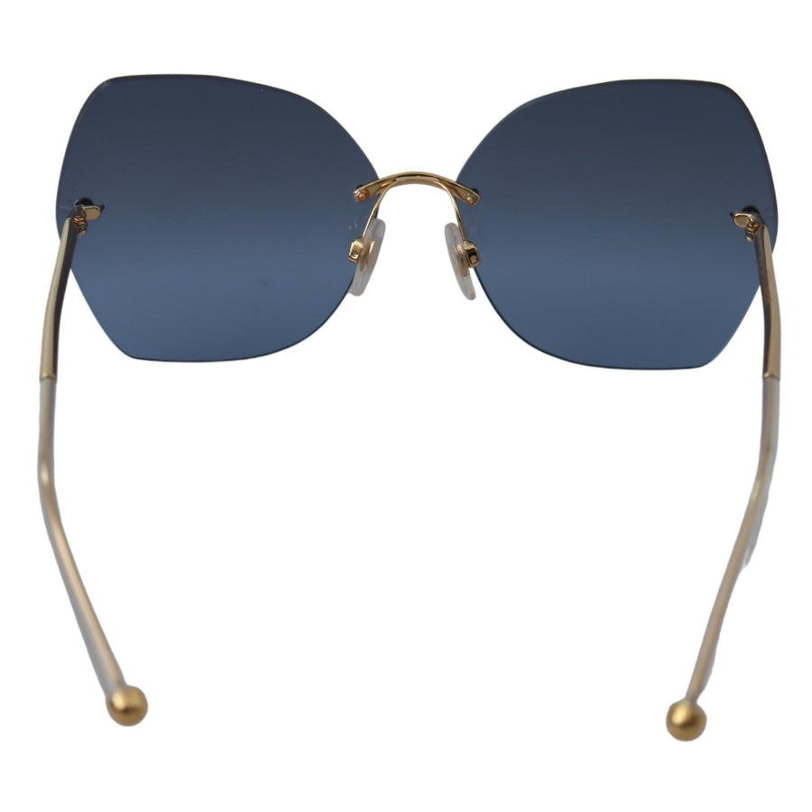 Dolce & Gabbana Elegant Gold-Blue Gradient Sunglasses