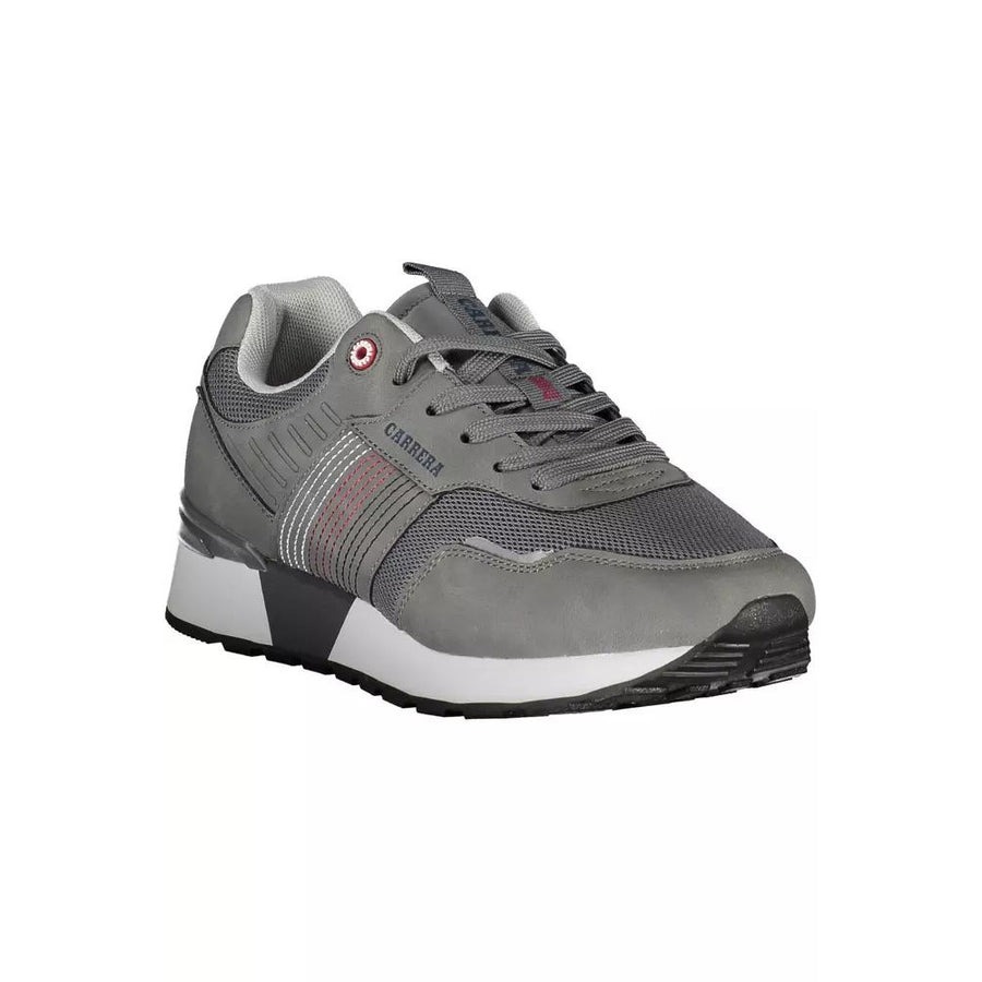 Carrera Sleek Gray Sneakers with Eco-Leather Accents