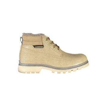 Carrera Beige Lace-Up Boots with Contrast Details