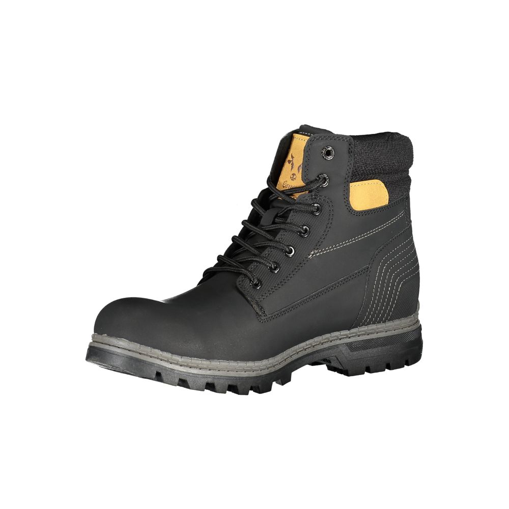 Carrera Sleek Black Laced Boots with Contrast Accents