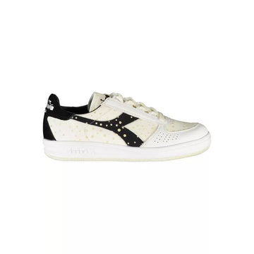 Diadora Elegant White Lace-Up Sneakers with Logo Accent