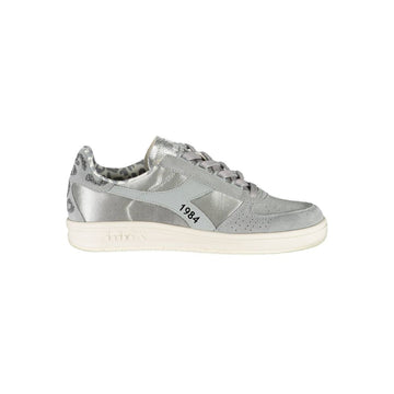 Diadora Sparkling Gray Lace-Up Sneakers with Swarovski Crystals