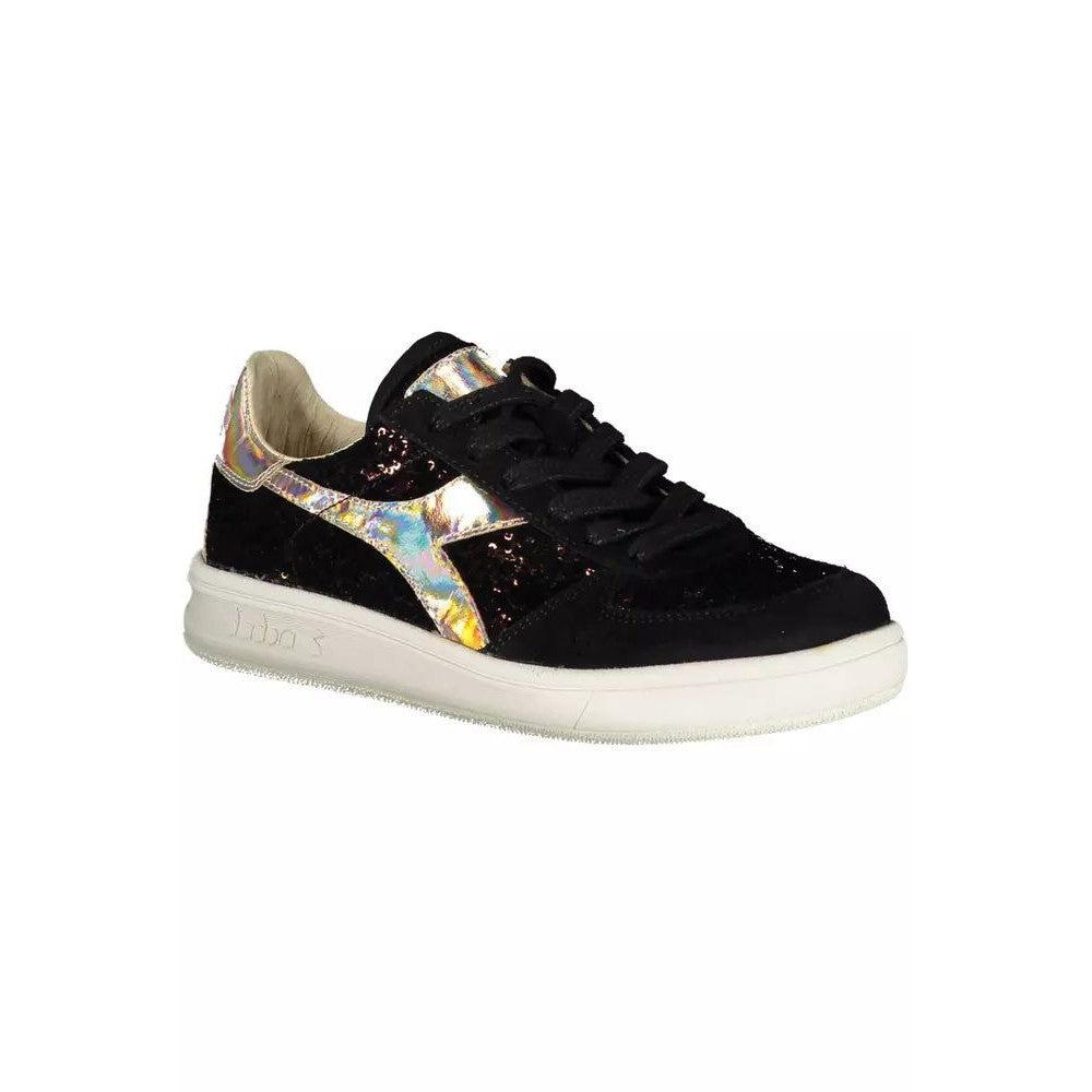 Diadora Chic Black Contrast Lace-up Sneakers