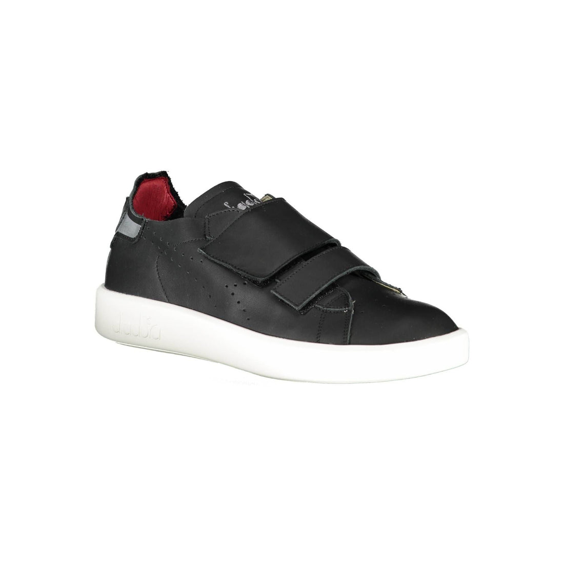 Diadora Sleek Black Leather Sneakers with Contrast Details