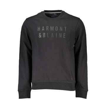 Harmont & Blaine Sleek Black Long-Sleeved Crew Neck Sweatshirt