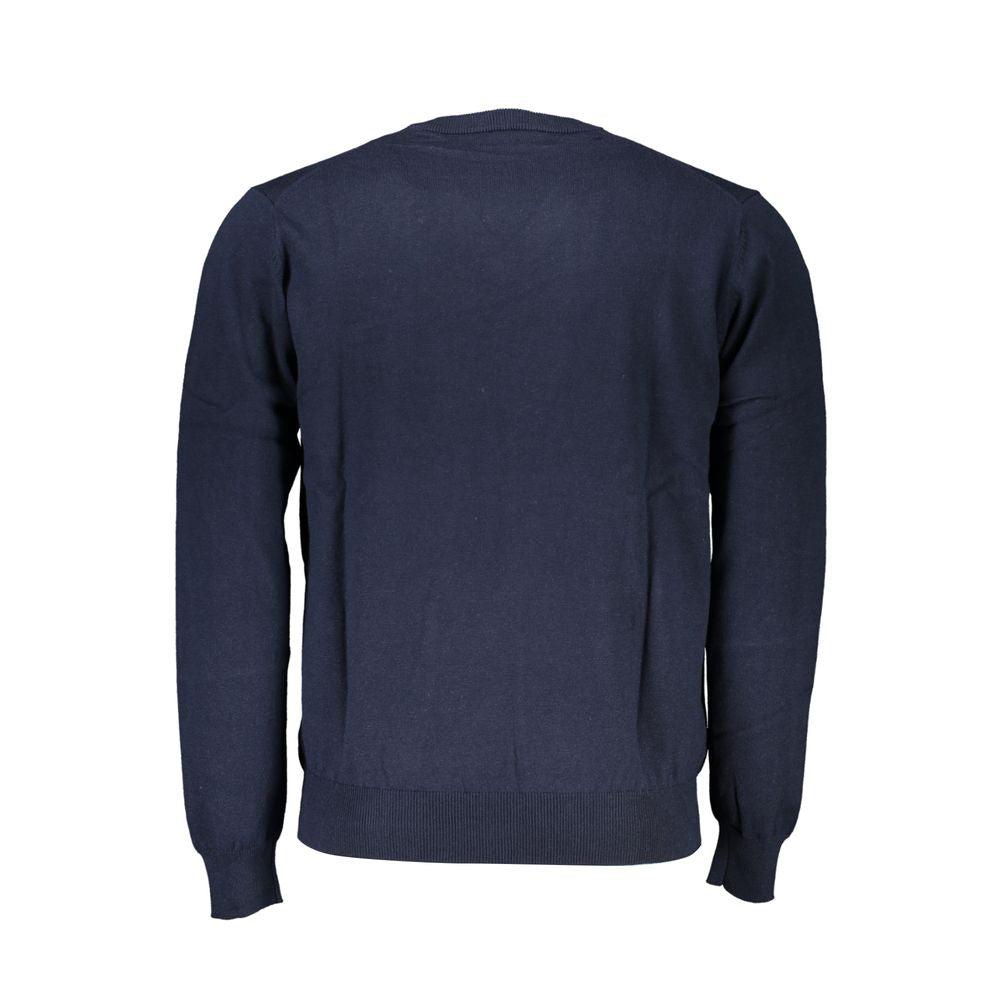 Harmont & Blaine V-Neck Embroidered Blue Sweater