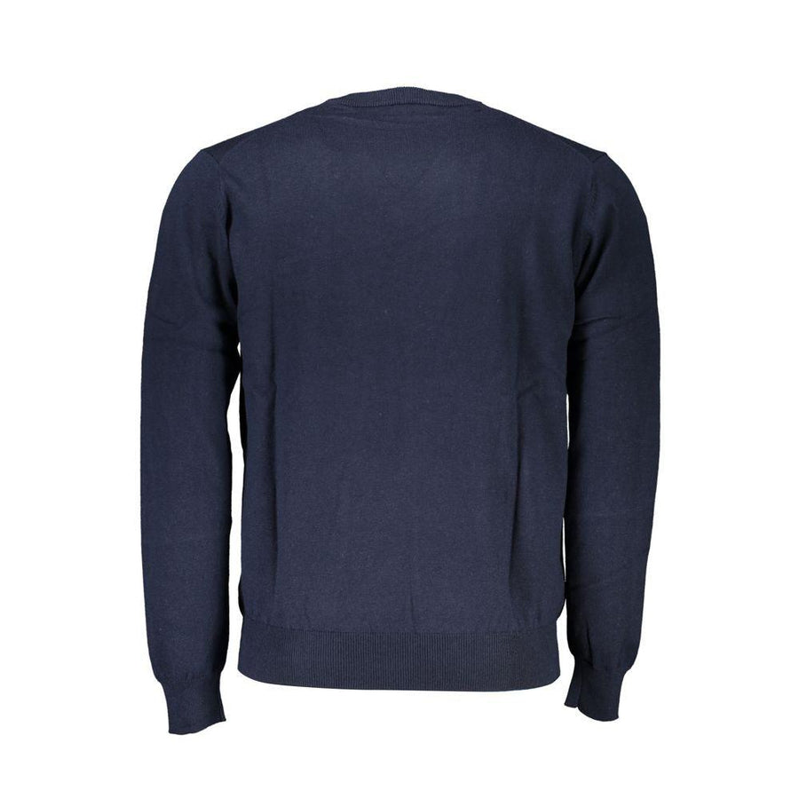Harmont & Blaine V-Neck Embroidered Blue Sweater