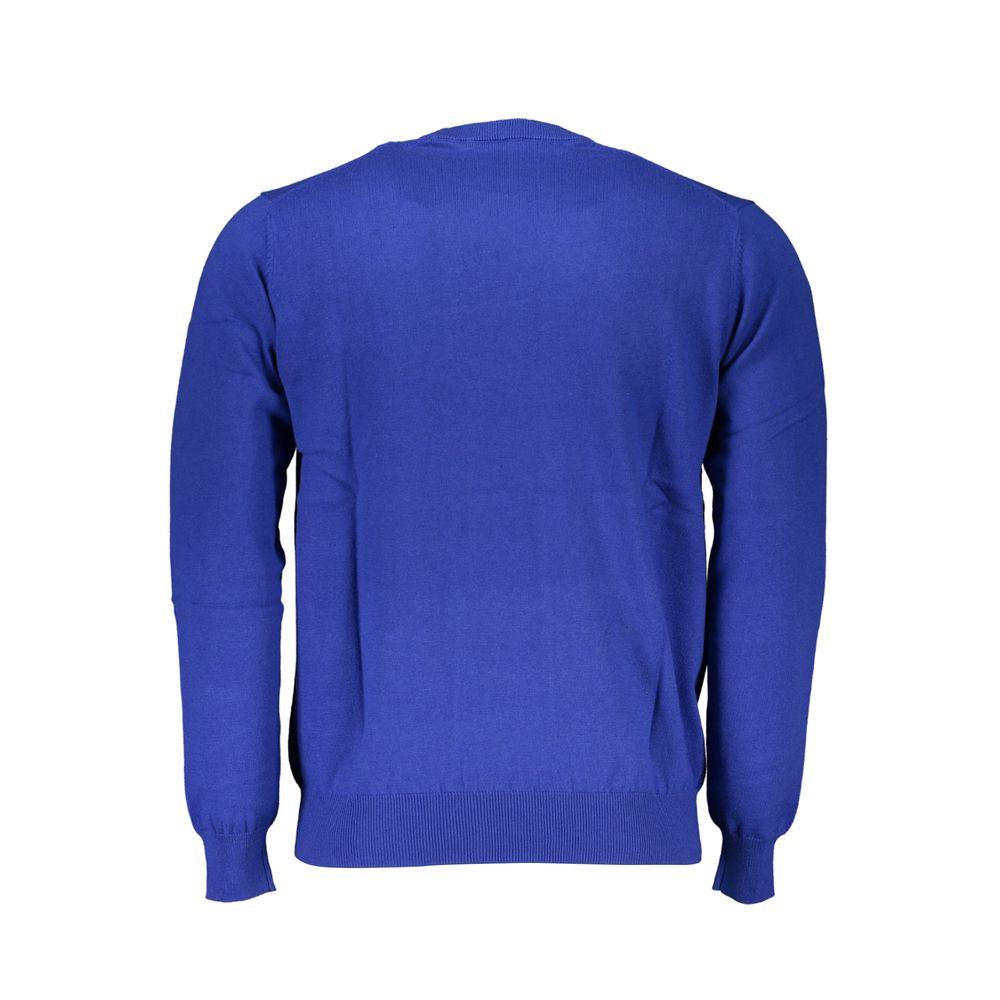 Harmont & Blaine Chic Blue Crew Neck Sweater with Embroidery