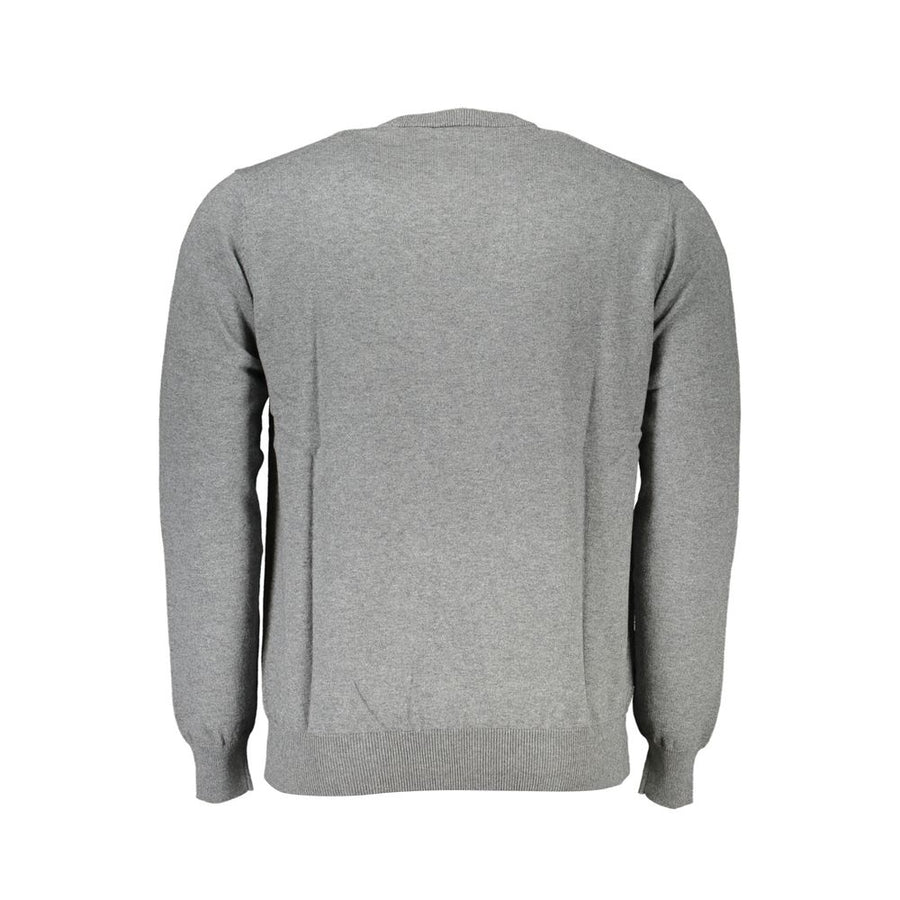 Harmont & Blaine Chic Gray Crew Neck Cotton Blend Sweater