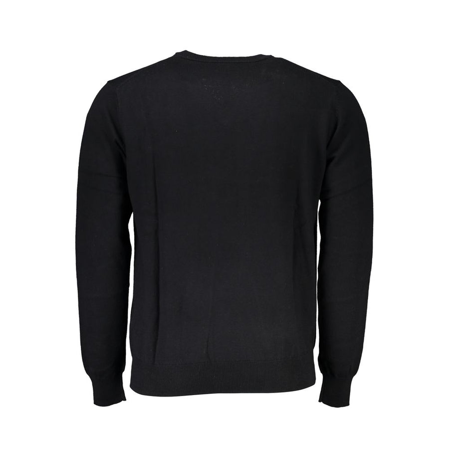 Harmont & Blaine Elegant V-Neck Embroidered Black Sweater