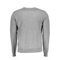 Harmont & Blaine Elegant V-Neck Wool Sweater in Gray