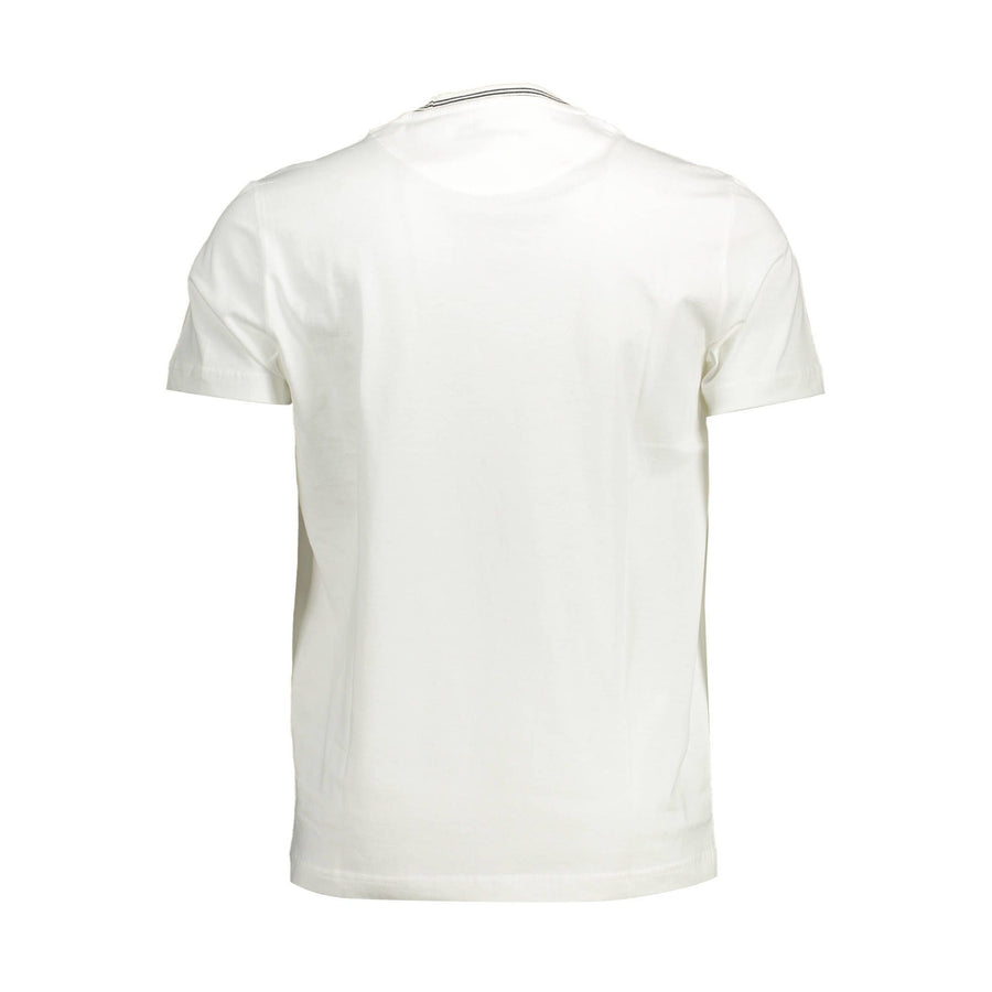 Harmont & Blaine Chic White Cotton Crew Neck Tee with Contrasting Details