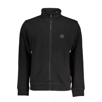 Hugo Boss Sleek Long-Sleeved Zip Sweater in Black