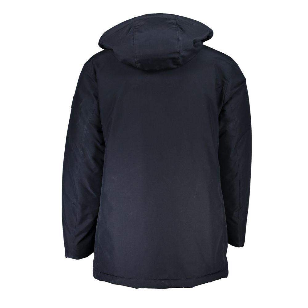 Hugo Boss Sleek Blue Long-Sleeve Jacket with Hood