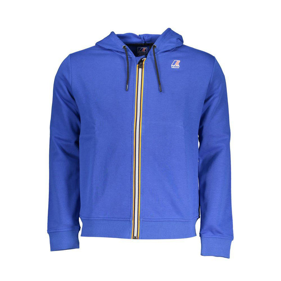 K-WAY Chic Blue Hooded Sweatshirt with Contrast Details