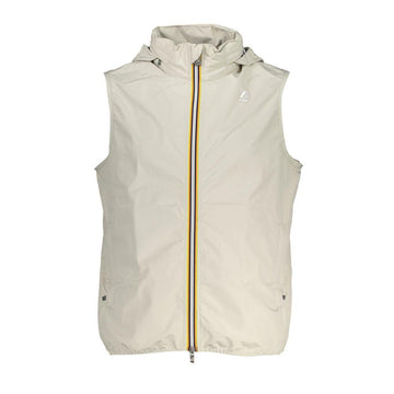 K-WAY Sleek Sleeveless Gray Zip Jacket with Contrast Details