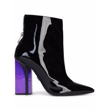 Dolce & Gabbana Chic Patent Leather Ankle Boots with Sky-High Heel