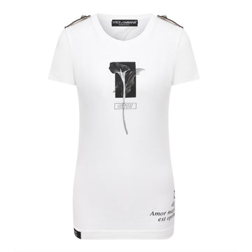 Dolce & Gabbana Sleeveless Cotton White Tee with Embroidery