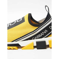 Dolce & Gabbana Chic Logo-Print Stretch Sneakers in Vibrant Yellow