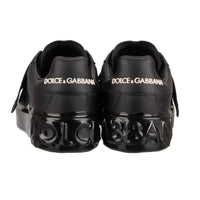 Dolce & Gabbana Chic Black Strap Leather Sneakers