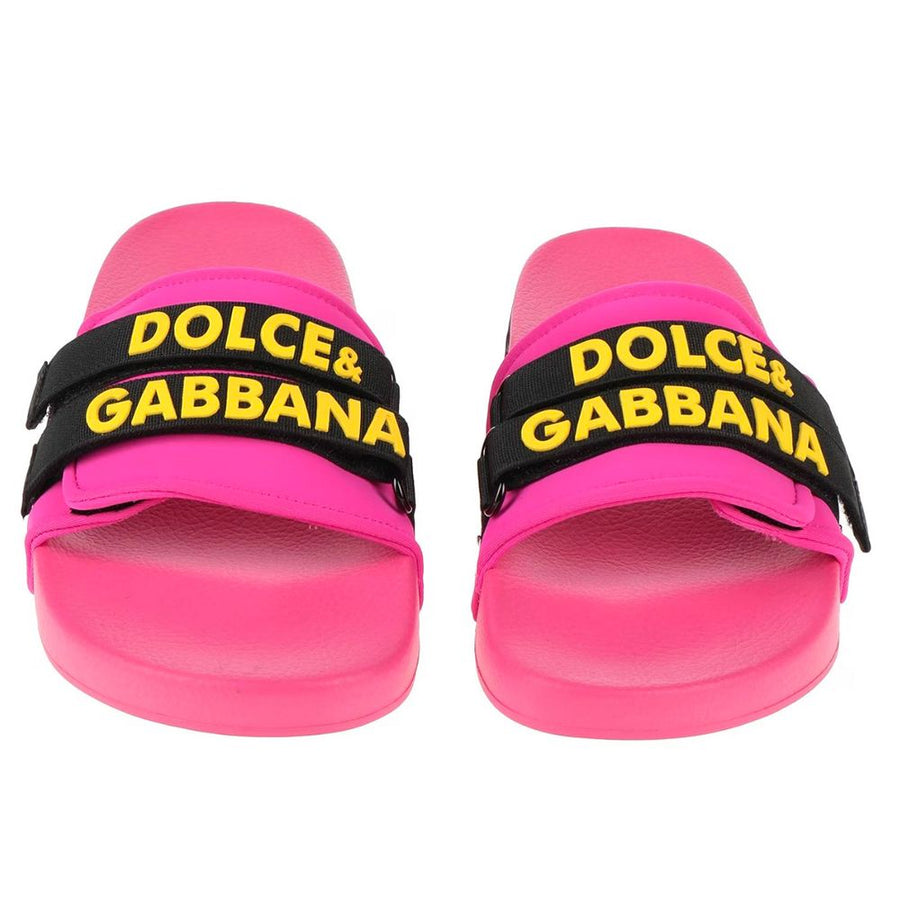 Dolce & Gabbana Chic Fuchsia Rubber Slippers for Elegant Comfort