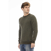 Distretto12 Elegant Green Crewneck Wool-Blend Sweater