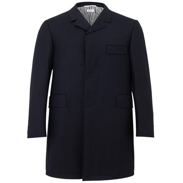 Thom Browne Chesterfield Overcoat Blue