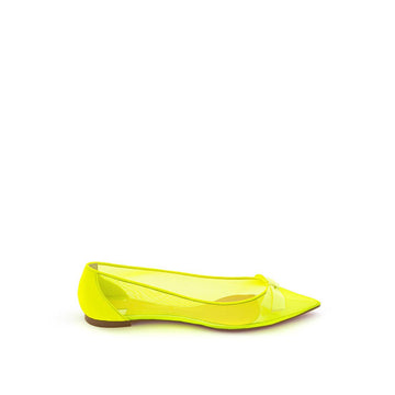 Christian Louboutin Pointed Ballerina in Fluo Yellow Mesh