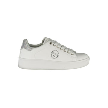 Sergio Tacchini Chic White Lace-up Sneakers with Contrast Details