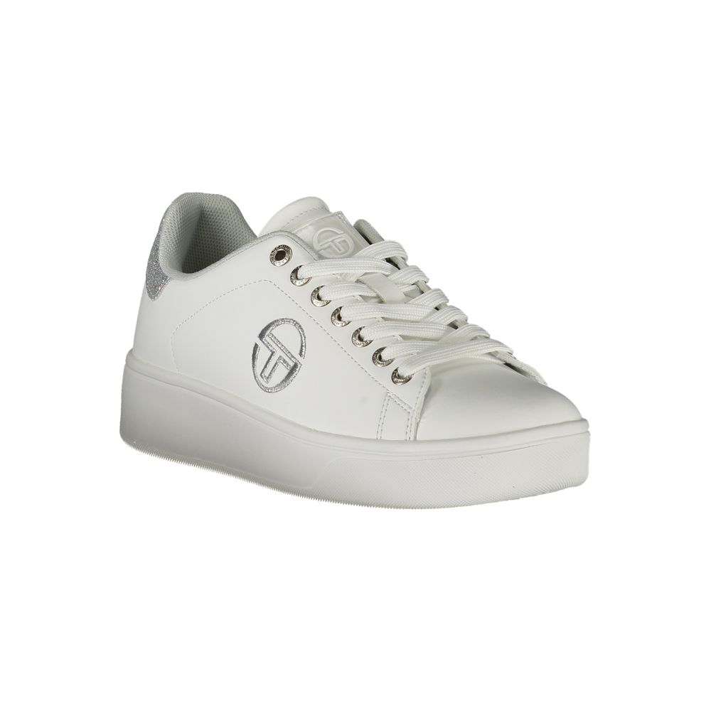 Sergio Tacchini Chic White Lace-up Sneakers with Contrast Details