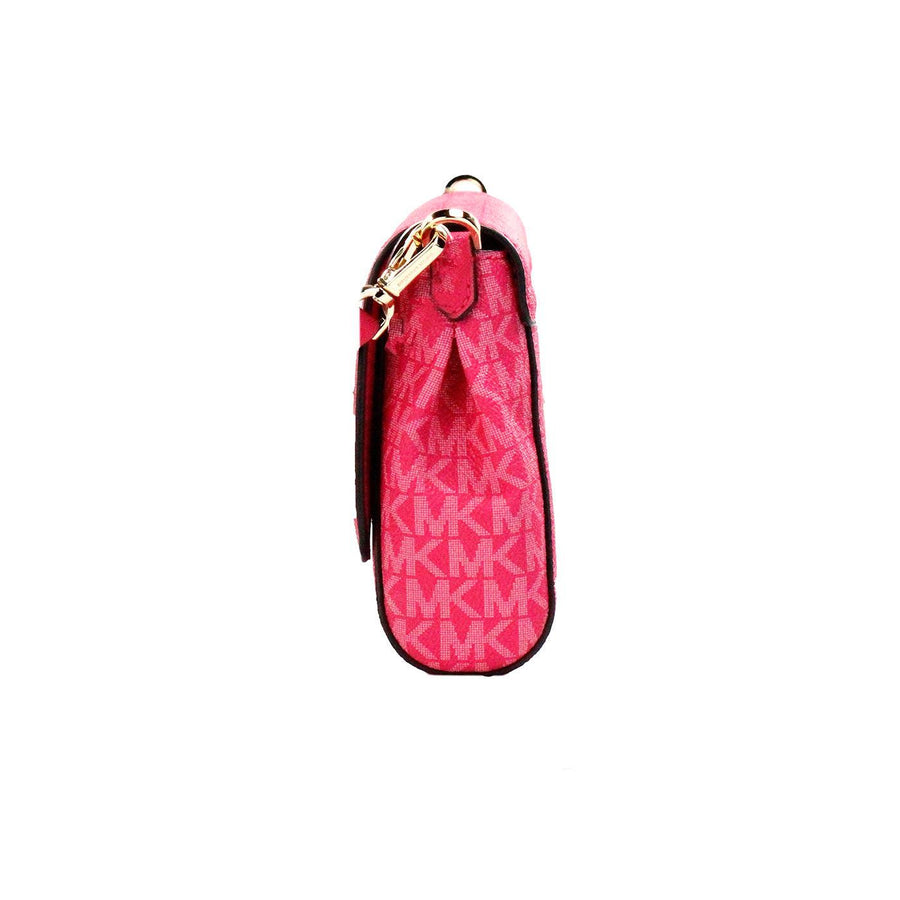 Michael Kors Jet Set Medium Electric Pink Convertible Pouchette Crossbody Bag