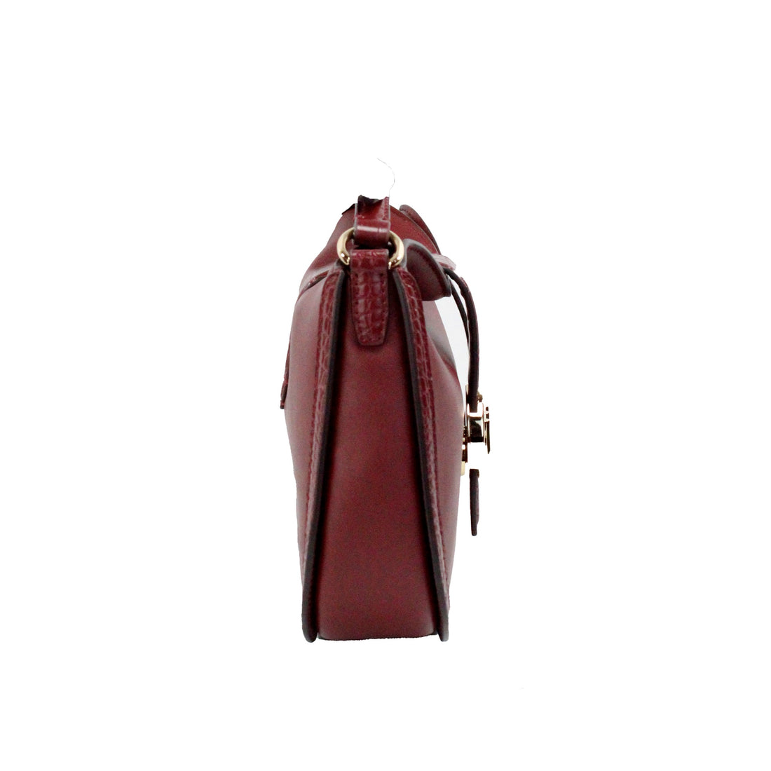 Michael Kors Gabby Small Dark Cherry Leather Foldover Hobo Crossbody Bag