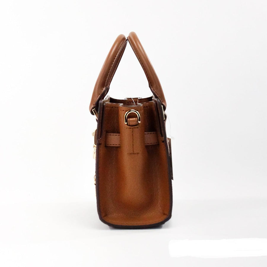 Michael Kors Hamilton XS Small Brown PVC Leather Satchel Crossbody Bag Purse