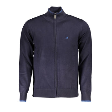 U.S. Grand Polo Classic Blue Zip Cardigan with Contrast Details