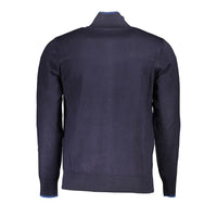 U.S. Grand Polo Classic Blue Zip Cardigan with Contrast Details