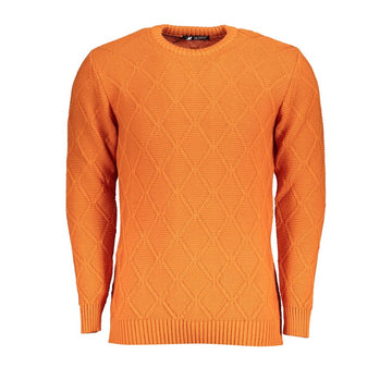 U.S. Grand Polo Orange Diamond Pattern Crew Neck Sweater