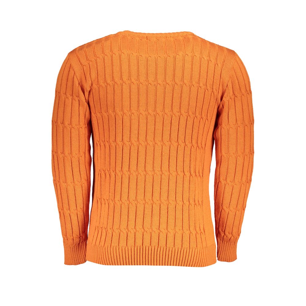 U.S. Grand Polo Twisted Crew Neck Orange Sweater