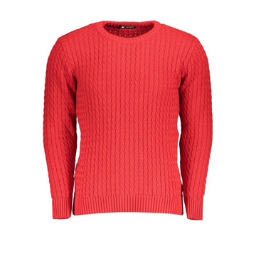 U.S. Grand Polo Elegant Twisted Crew Neck Sweater in Pink