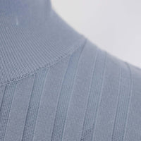 Burberry Silk Light Blue Turtleneck Sweater